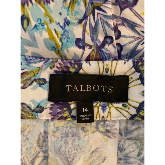 Talbots Womens Floral Skirt Plus Size 14 Pleated Fitted Purple  GORGEOUS - Picture 8 of 11
